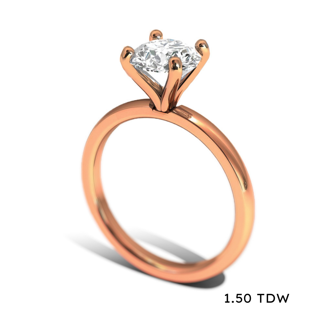 14K Lab Grown Diamond Solitaire Engagement Ring