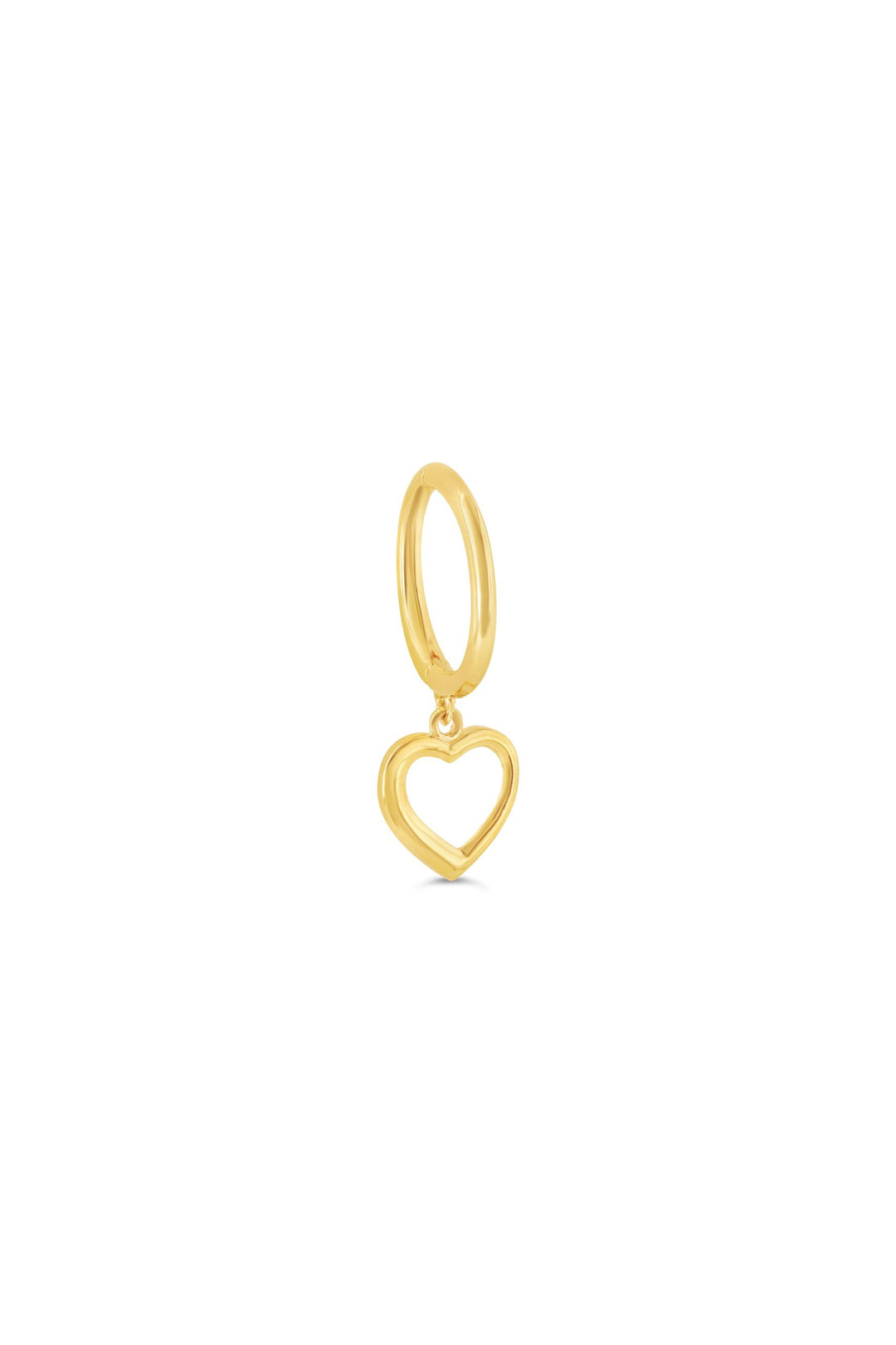 14K Heart Dangle SINGLE Hugger Earring