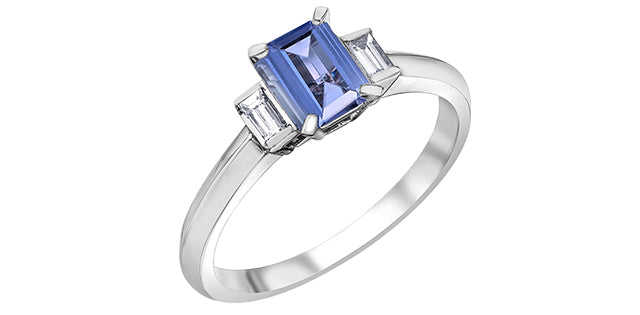 10K Tanzanite & Diamond Ring 0.10TDW