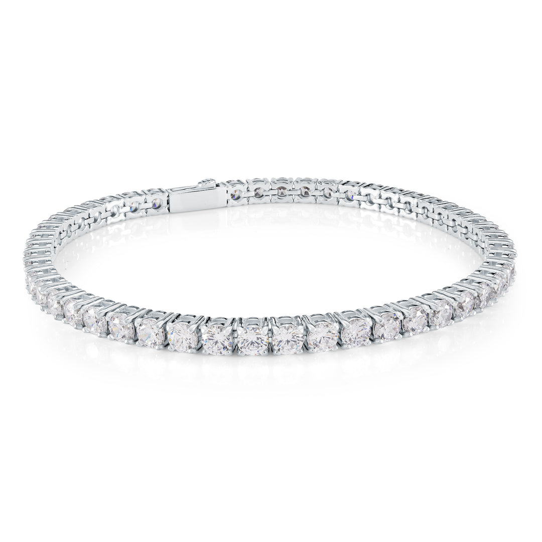Italgem Steel CZ Tennis Bracelet, 8.5"