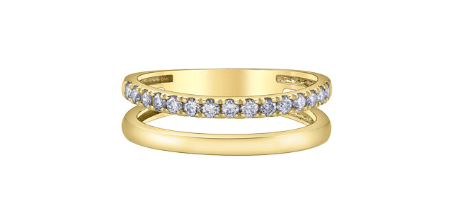 10K Double Stacked Diamond Ring, 0.31TDW