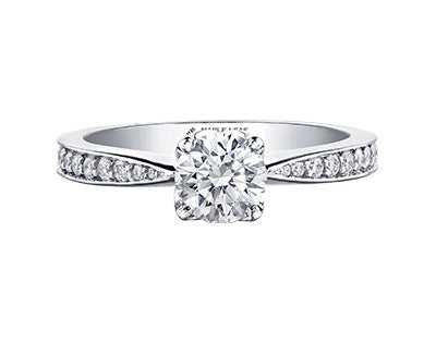 18 Karat Multi Stone Engagement Ring, 0.50 CT Center