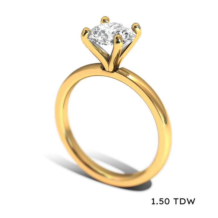 14K Lab Grown Diamond Solitaire Engagement Ring