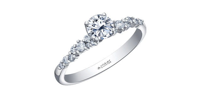 18 Karat Cont Engagement Ring, 0.51 CT Center