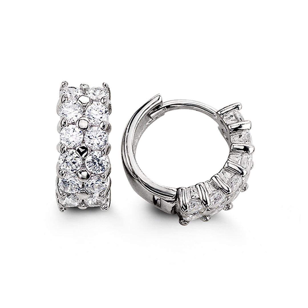 Bella Sterling Silver Huggie H