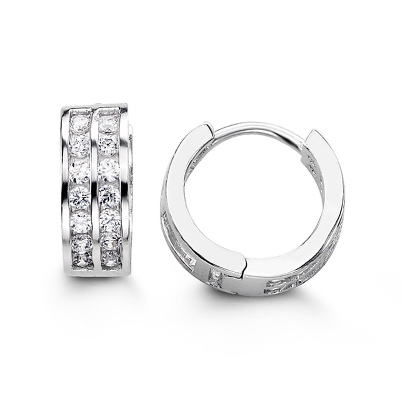 Bella Sterling Silver Huggie Earrings