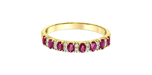 10 Karat Ruby & Diamond Band