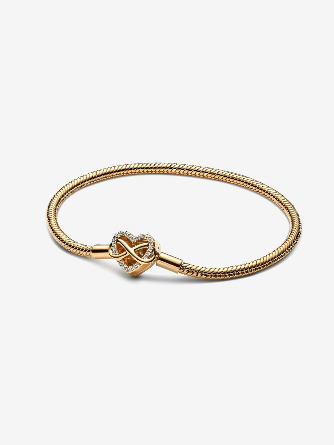 FINAL SALE - Pandora Sparkling Infinity Heart Clasp Snake Chain Bracelet, 7.5"