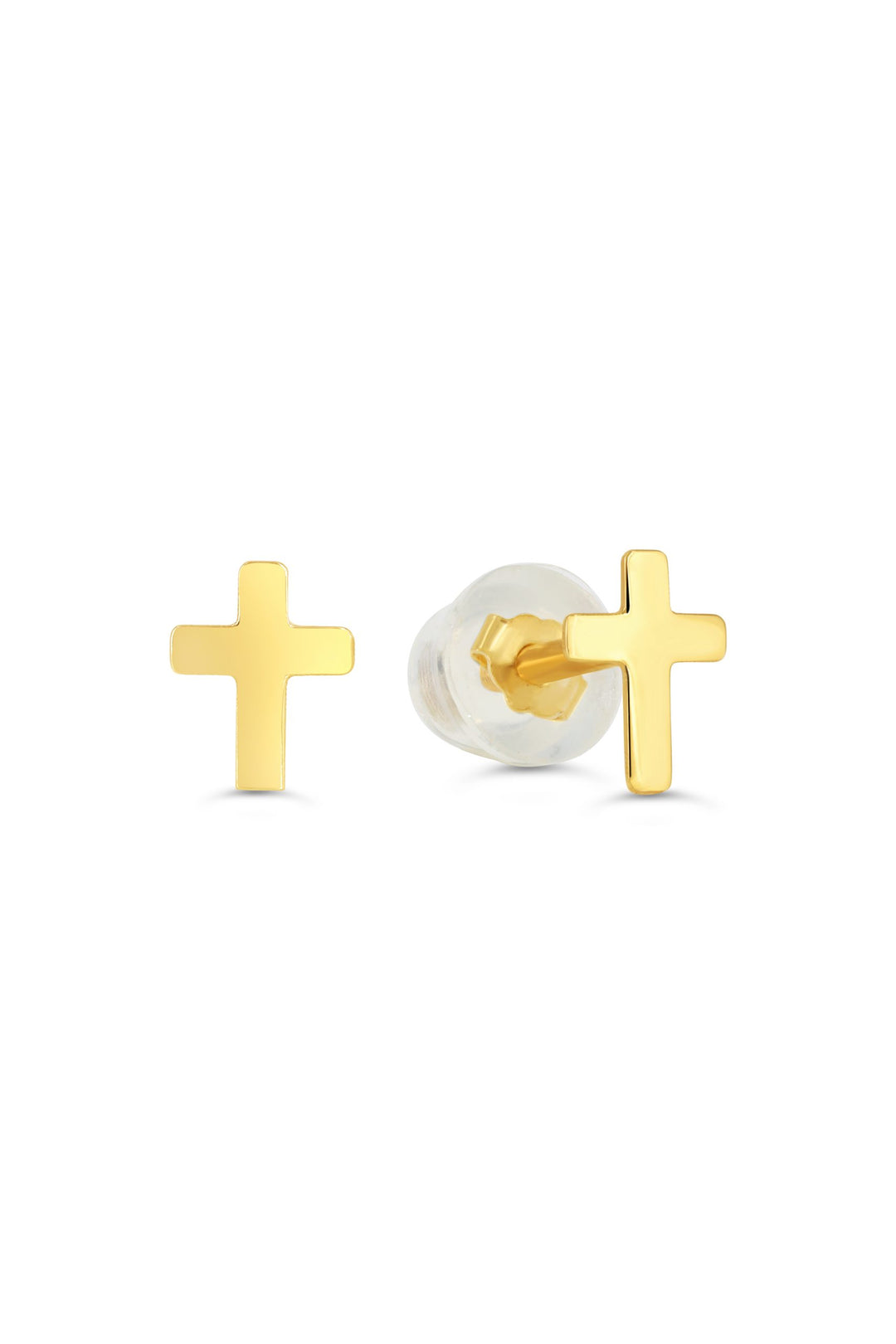 Baby 10K Gold Cross Stud Earrings