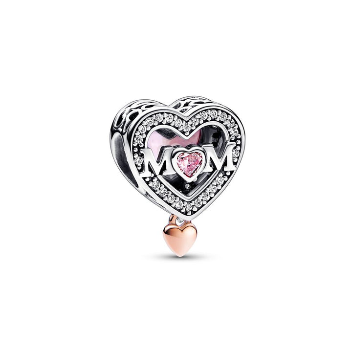 Pandora Two-tone Openwork Mum & Heart Charm