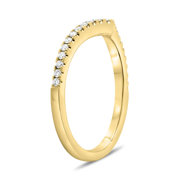 14 Karat Chevron Diamond Band, 0.19 TDW