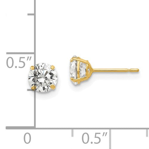 14K 5mm CZ Stud Earrings