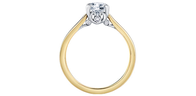 Maple Leaf Diamonds, Tides of Love Collection 18k Yellow & White Gold Solitaire Engagement Ring