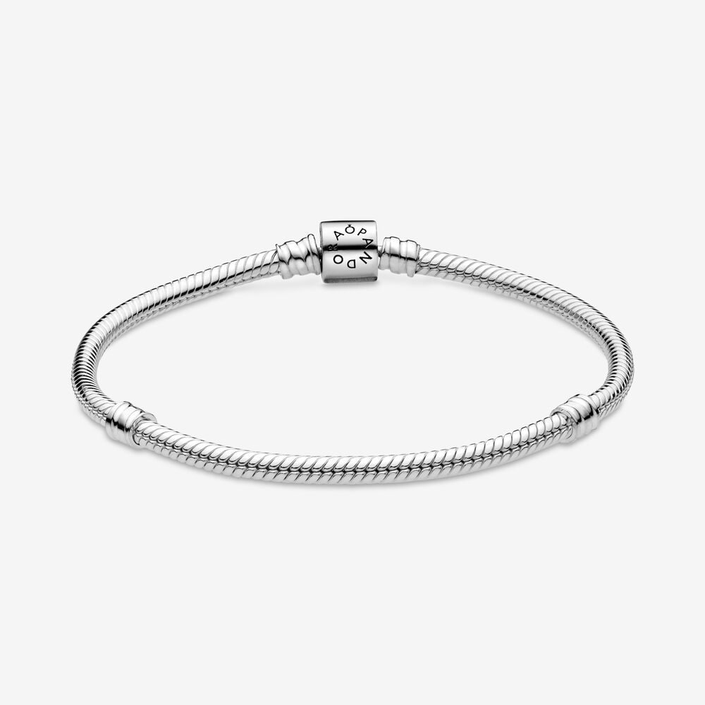 Pandora Moments Barrel Clasp Snake Chain Bracelet, 7.9"