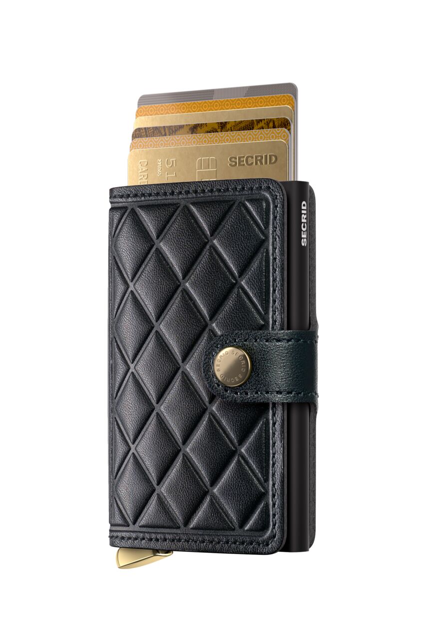 SECRID Emboss Diamond Premium Miniwallet, Black