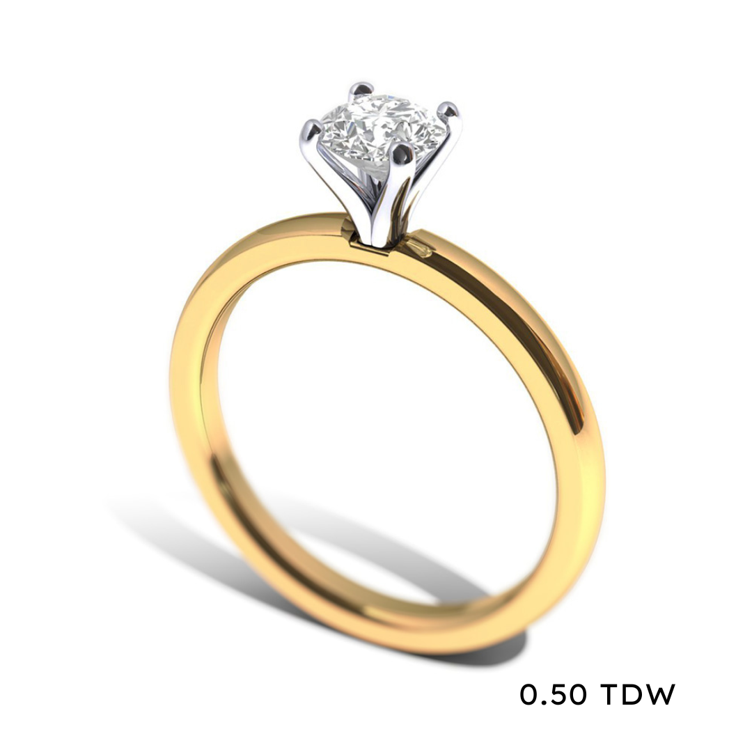 14K Lab Grown Diamond Solitaire Engagement Ring