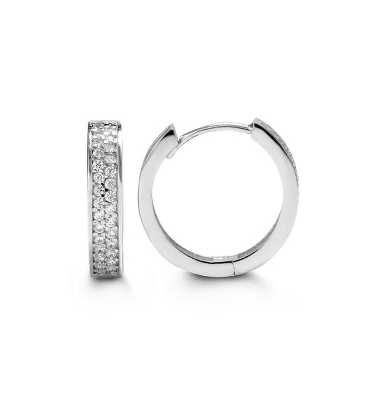 10 Karat Diamond Huggie Earrings, TDW