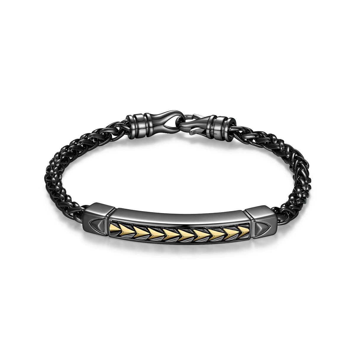ETHOS "Chevron" Silver Bar Bracelet
