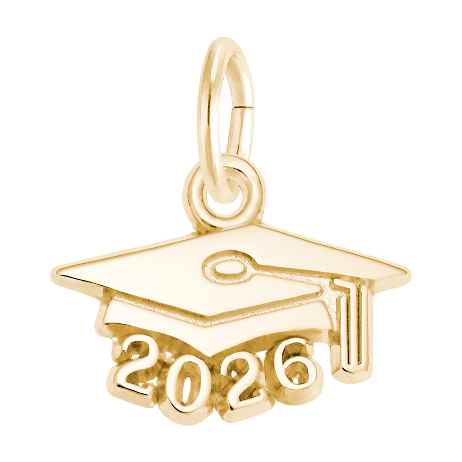 Gold-Plated Sterling Silver Class of 2026 Graduation Cap Charm