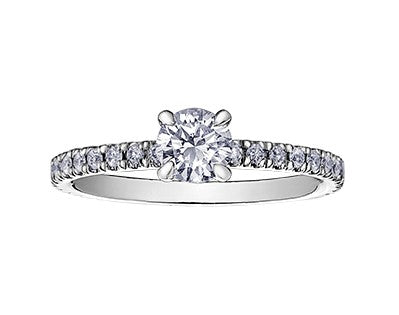 Maple Leaf Diamonds Circle of Love Collection - 18k Pure White Gold Diamond Engagement Ring