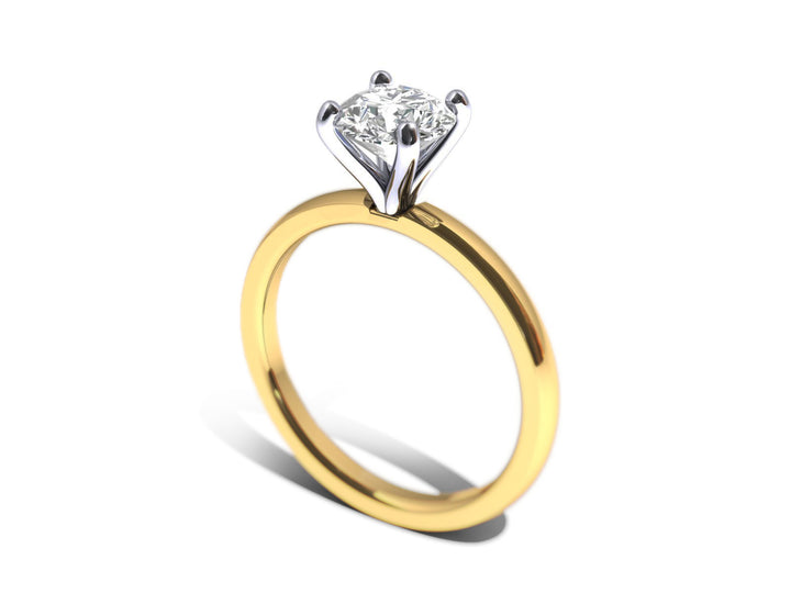 14 Karat Lab Grown Solitaire Engagement Ring, 0.75 CT Center