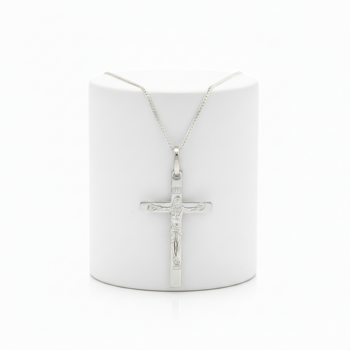 Rhodium-plated sterling silver