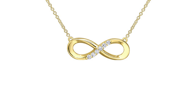 10 Karat 0.06TDW Diamond Necklace, 18"
