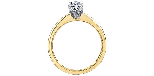 18 Karat Multi Stone Engagement Ring, 0.51 CT Center