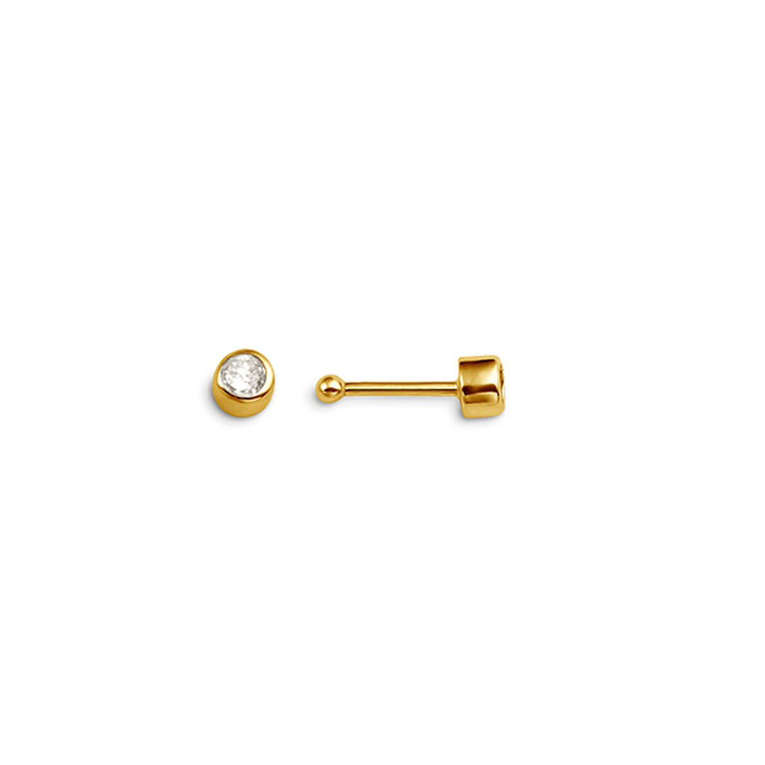 14K CZ Nose Pin