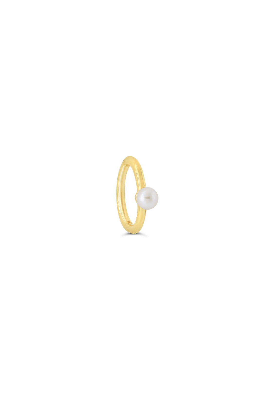 14K Pearl SINGLE Hugger Earring