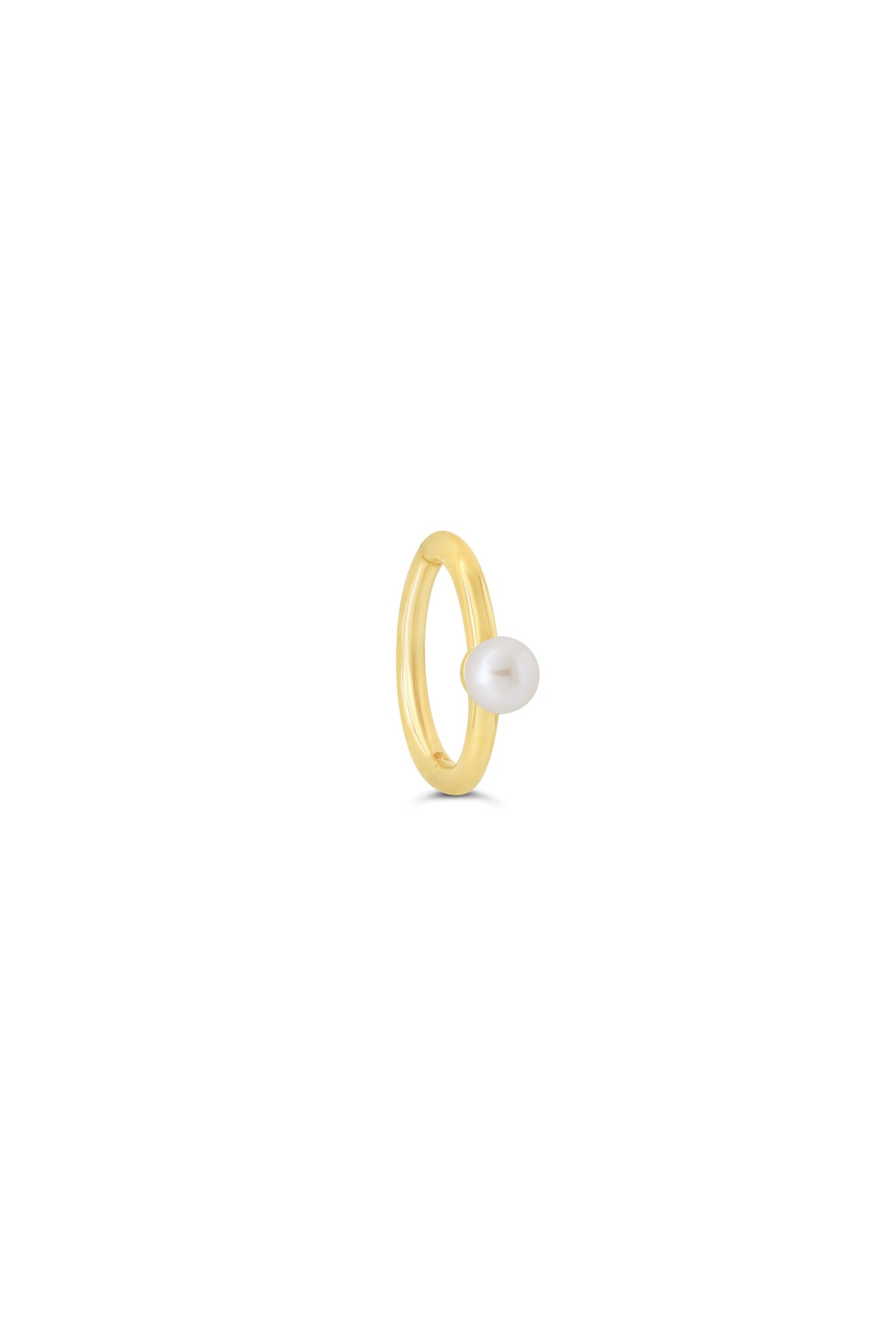 14K Pearl SINGLE Hugger Earring