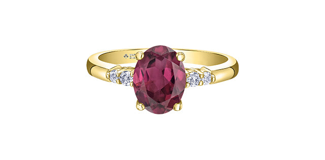 10 Karat Rhodolite Garnet Ring