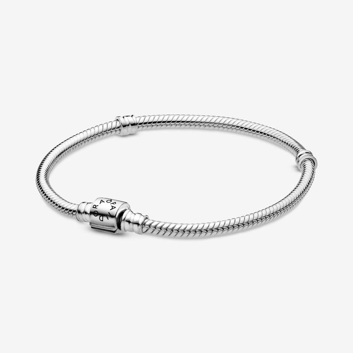 FINAL SALE - Pandora Moments Barrel Clasp Snake Chain Bracelet, 7.5"