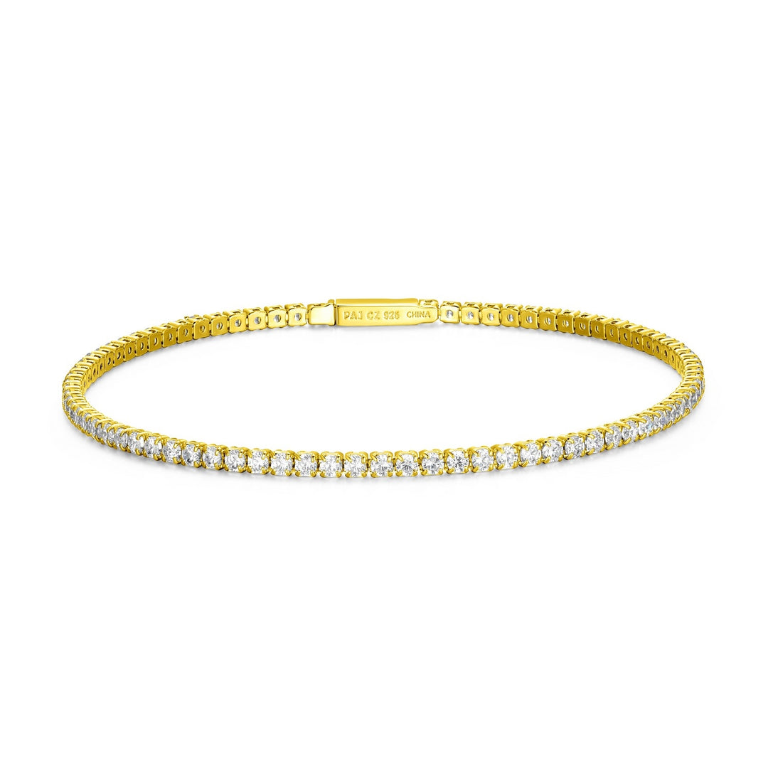 18K Gold-Plated Tennis Bracelet, 6.75"