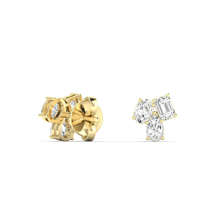 Everlee 14K Multi Shape Lab Grown Stud Earrings, 0.08 TDW