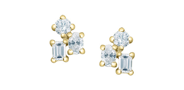 Mixed Shape Lab-Grown Diamond Earrings, 0.30TDW