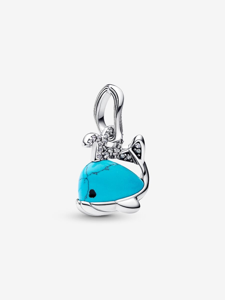FINAL SALE- Pandora Turquoise-coloured Whale Dangle Charm