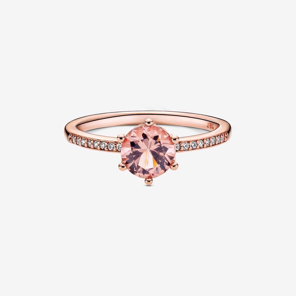 FINAL SALE- Pandora Pink Sparkling Crown Solitaire Ring, Size 6