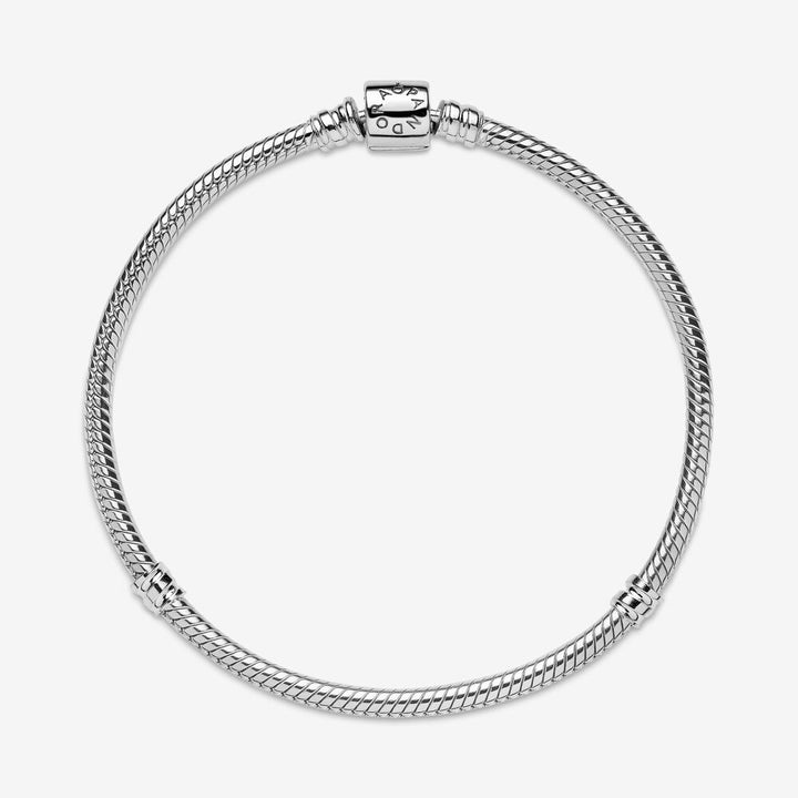 FINAL SALE - Pandora Moments Barrel Clasp Snake Chain Bracelet, 7.5"