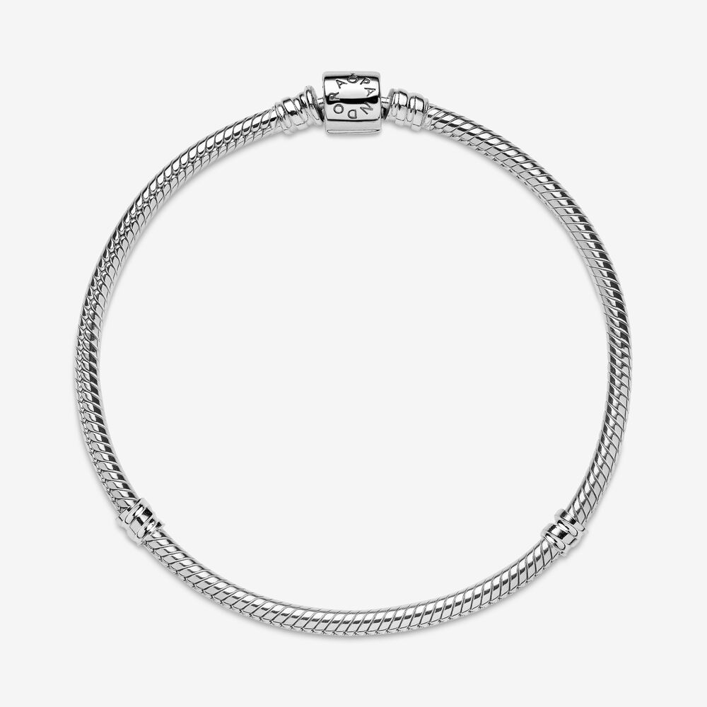 Pandora Moments Barrel Clasp Snake Chain Bracelet, 7.9"