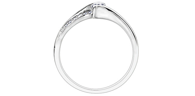 10K Engagement Ring, 0.20 CT Oval Center