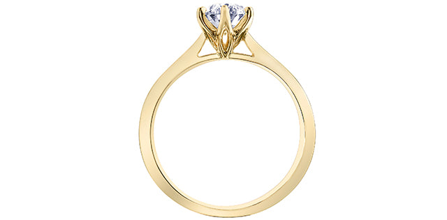 18 Karat Solitaire Engagement Ring, 0.50 CT Center