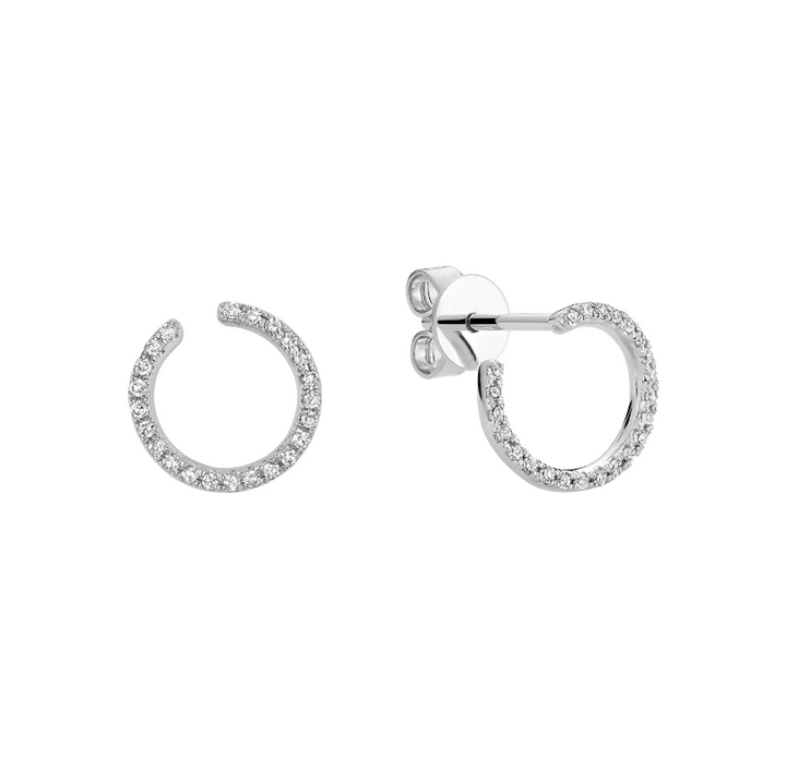 10K Swirl Diamond Earrings, 0.14 TDW