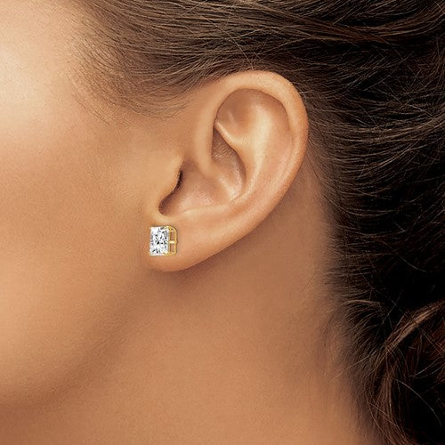 14K 8mm CZ Stud Earrings