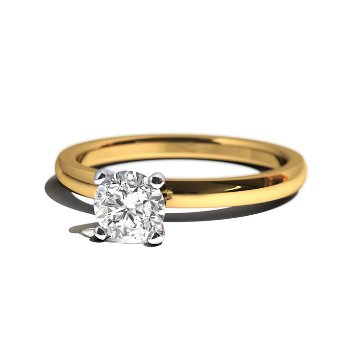 14 Karat Lab Grown Solitaire Engagement Ring, 0.5 CT Center