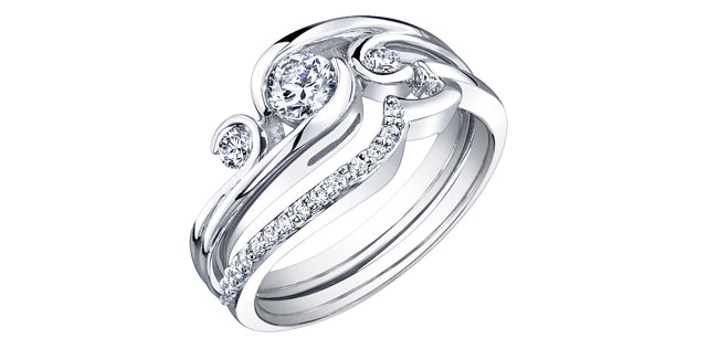 14K 3 Stone Engagement Ring 0.40TDW