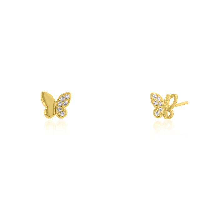 10K Butterfly Micro Stud Earrings