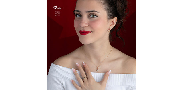 10K Two Tone Crossover Pendant, 0.086TDW