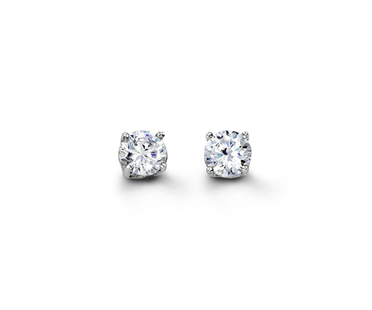 4mm Round CZ Stud Earrings