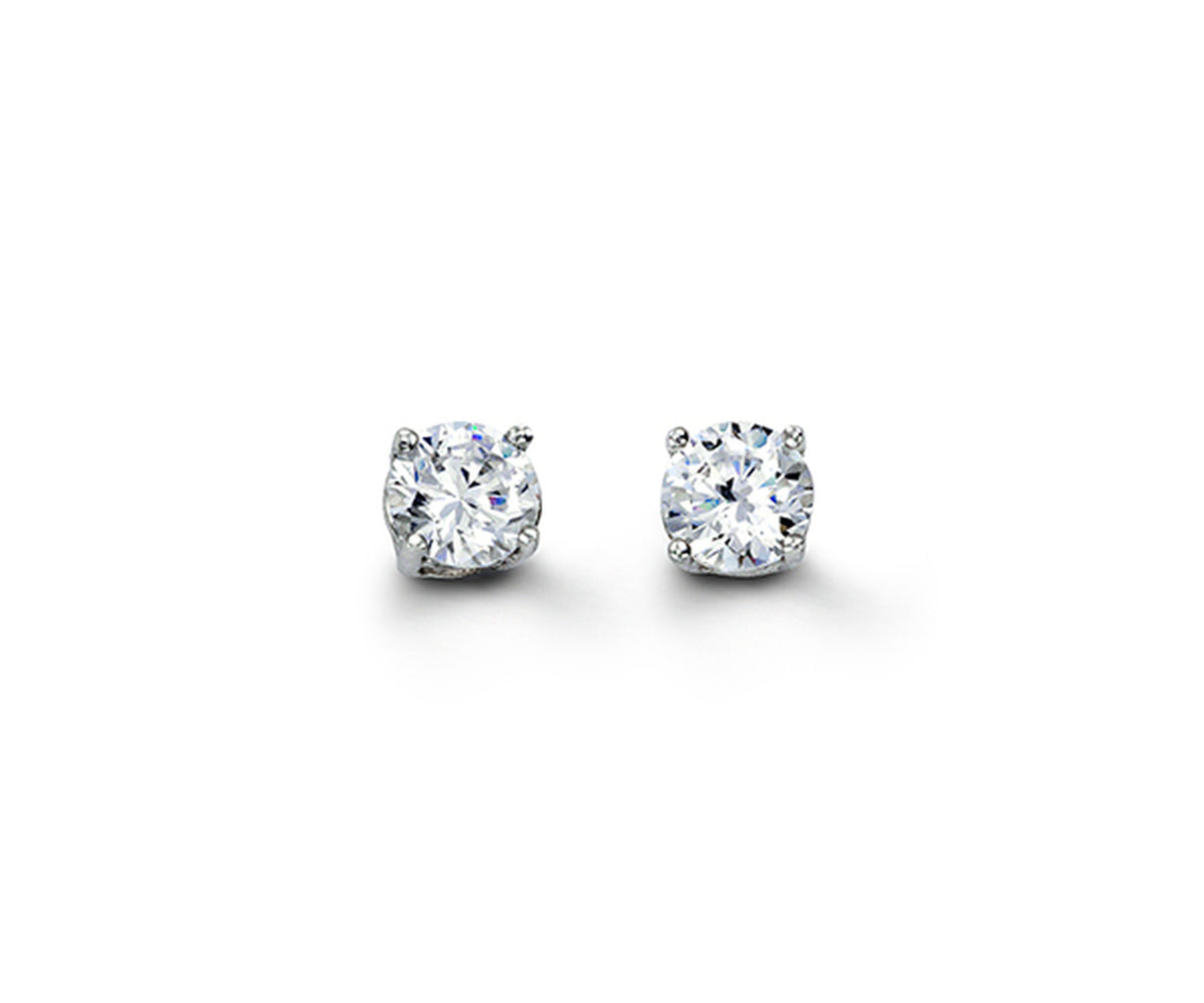 4mm Round CZ Stud Earrings